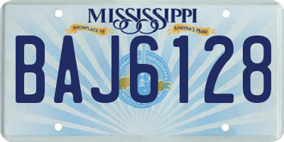 MS license plate BAJ6128