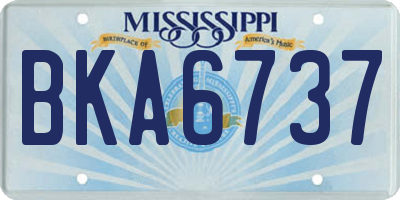 MS license plate BKA6737
