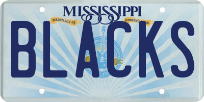 MS license plate BLACKS