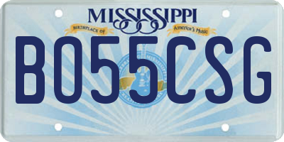 MS license plate BO55CSG