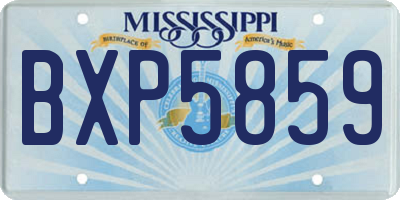 MS license plate BXP5859