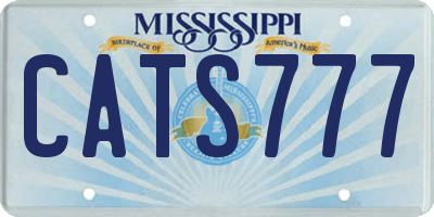 MS license plate CATS777