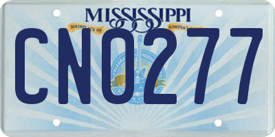 MS license plate CN0277