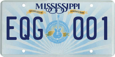 MS license plate EQG001
