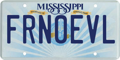 MS license plate FRN0EVL