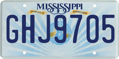 MS license plate GHJ9705