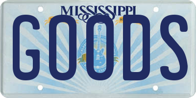 MS license plate GOODS