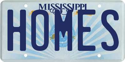 MS license plate HOMES