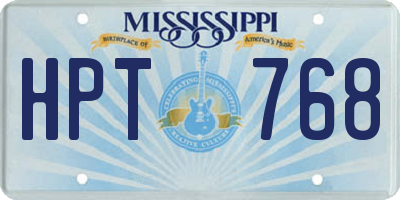 MS license plate HPT768