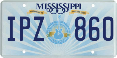 MS license plate IPZ860