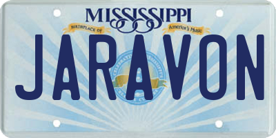 MS license plate JARAVON