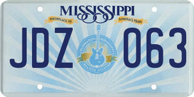 MS license plate JDZ063