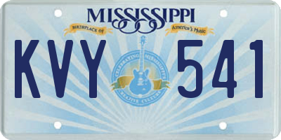 MS license plate KVY541