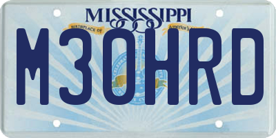MS license plate M30HRD