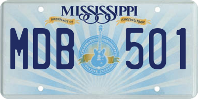 MS license plate MDB501