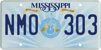 MS license plate NMO303