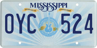 MS license plate OYC524