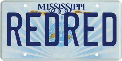 MS license plate REDRED