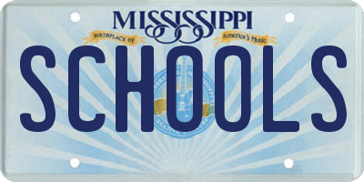 MS license plate SCHOOLS