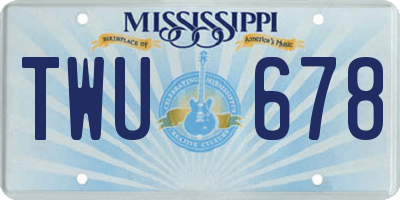 MS license plate TWU678