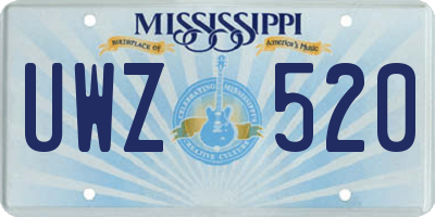 MS license plate UWZ520