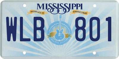 MS license plate WLB801