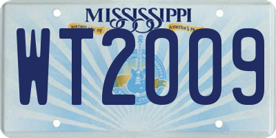 MS license plate WT2009