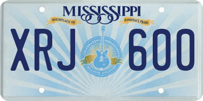 MS license plate XRJ600