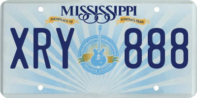 MS license plate XRY888