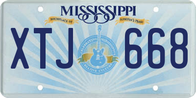 MS license plate XTJ668