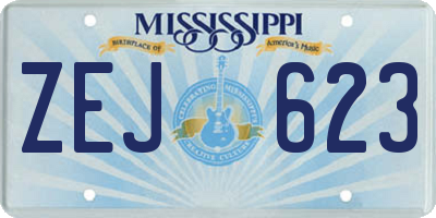 MS license plate ZEJ623