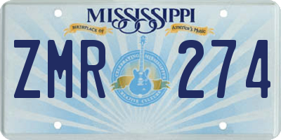MS license plate ZMR274
