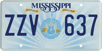 MS license plate ZZV637