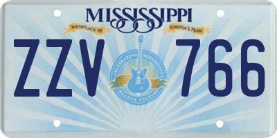 MS license plate ZZV766