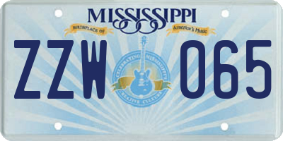 MS license plate ZZW065