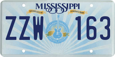 MS license plate ZZW163