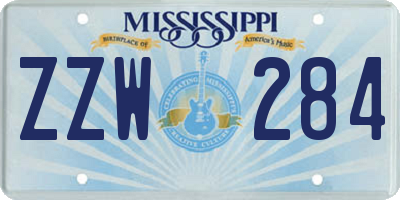 MS license plate ZZW284
