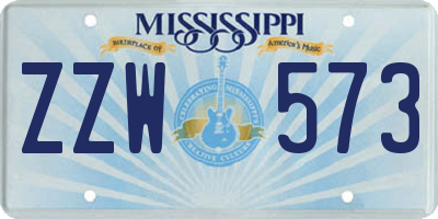 MS license plate ZZW573