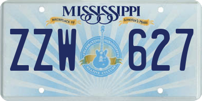 MS license plate ZZW627