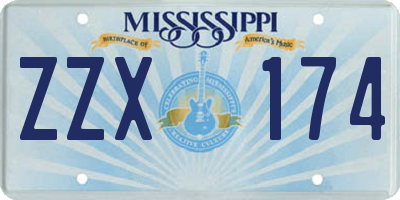 MS license plate ZZX174