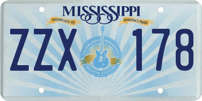 MS license plate ZZX178