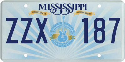 MS license plate ZZX187