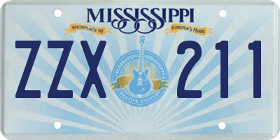 MS license plate ZZX211