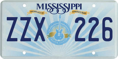 MS license plate ZZX226