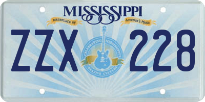 MS license plate ZZX228