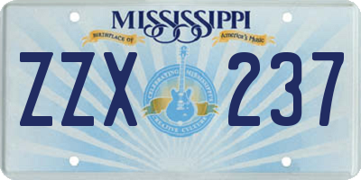MS license plate ZZX237
