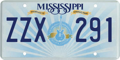 MS license plate ZZX291