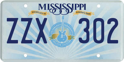 MS license plate ZZX302