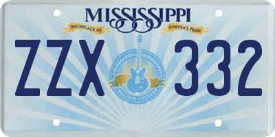 MS license plate ZZX332