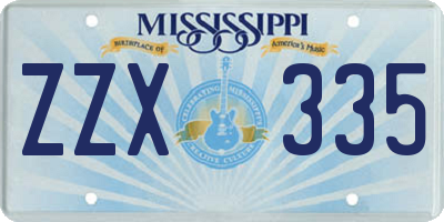 MS license plate ZZX335
